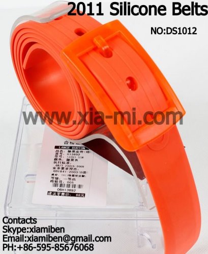 2011 colorful promotional sports silicone belts,plastic belts,rubber belts