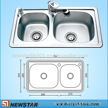 Double Bowls European Standard Kitchen Steel Sink