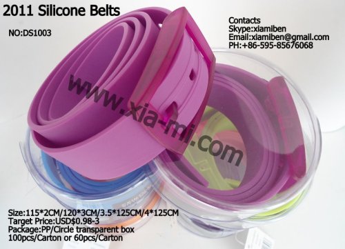 2011 colorful promotional sports silicone belts,plastic belts,rubber belts