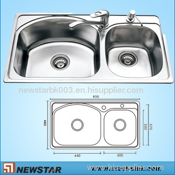 Top mount Steel Sink With Faucet