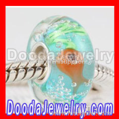 Fish Glass Beads Charms in 925 Silver Core european Compatible