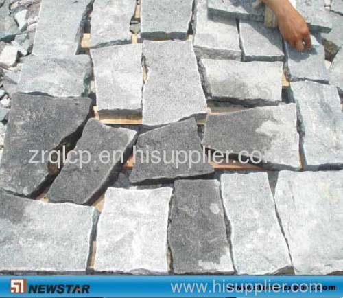 G654 Black Granite Tumbled Pavers