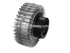 Hollow shaft magnetic particle clutch