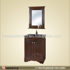 24" Single Bowl Wooden Vanity with Glass Vanity Top