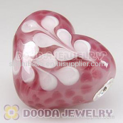 Fashion 925 Sterling Silver Core european Style Heart Pendant Beads For European Big Hole Jewellery