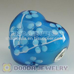 Murano Glass Heart Shape Pendants fit Fashion Jewelry, European Beads, bighole Jewelry Necklace