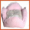 Pink Lace Polyester Sherpa Quare Pet Bed