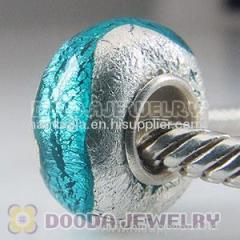 925 Silver Foil Charm Jewelry Glass Beads with 925 Sterling Silver Single Core