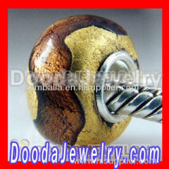 gold silver foil glass beads