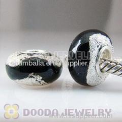 european Style 925 Sterling Silver Foil Glass Beads With 925 Sterling Silver Core
