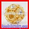 13mm Gold Plated shamballa disco ball Bead with Crystal Wholesale