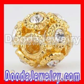 13mm Gold Plated shamballa disco ball Bead with Crystal Wholesale