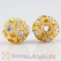 13mm Gold Plated shamballa disco ball Bead with Crystal Wholesale