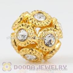 13mm Gold Plated shamballa disco ball Bead with Crystal Wholesale