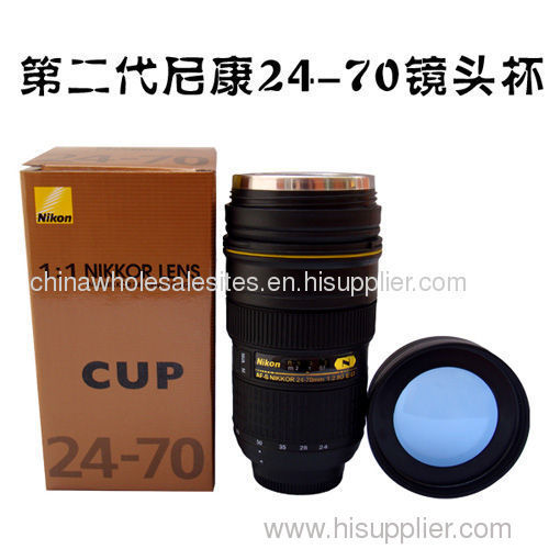 Blue second-generation Nikon 24-70 lens cup stainless steel liner
