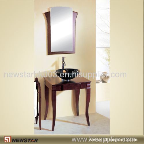 Hotel Wooden Vanity With Glass Basins