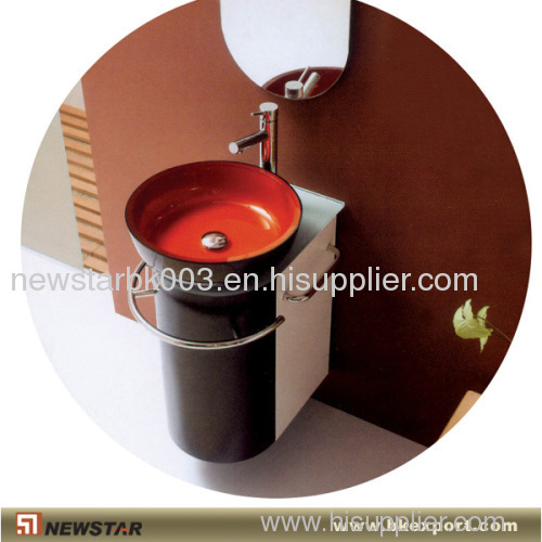 Wall Hung Glass Cabinet Basins