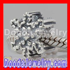 european Style Antique Christmas Snowflake Charm Beads Fit european Bracelet