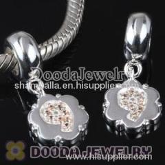 european Style Digit Charms Dangle Number 9 Bead with CZ Stone