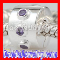 925 Sterling SIlver european Style Clip Beads with CZ Stone Fit european Jewellery