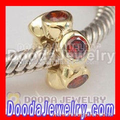 Gold Plated Charm Jewelry 925 Silver Spacer Beads with Stone