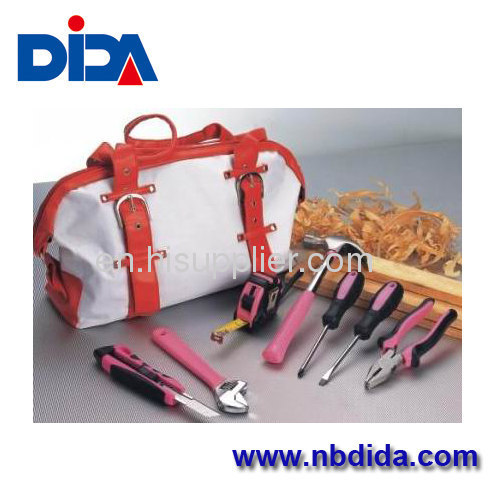 8PCS fully plished hand ladies tool set with pink bag