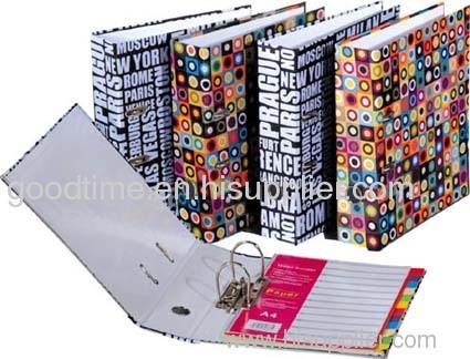 colorful cardboard binders