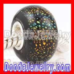 925 Sterling Silver Core Dichroic Glass Beads european Compatible