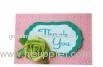 printed paper thank you card with cloth flower