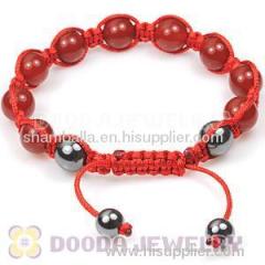 Fashion tresor paris Shamballa bracelet with red agate and hemitite
