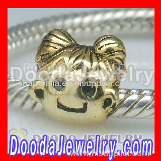 Gold Plated Girl Charm Jewelry S925 Silver Beads