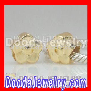 Gold Plated Charm Jewelry Silver Flower Beads