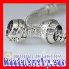 european Style Chamilia Charms 925 Sterling Silver Cross Beads with Clear Stone