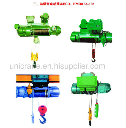 BCD Model Explosion proof Electric Hoist (with safety brake)