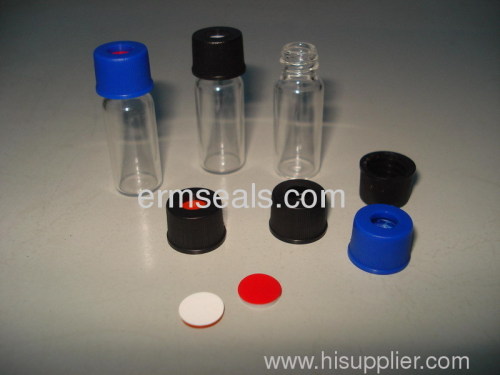 Chromatograph vials PTFE silicone septa