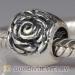 rose silver european beads