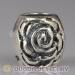 rose silver european beads