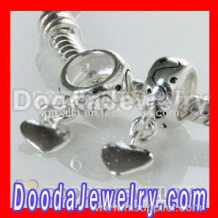 S925 Sterling Silver Jewelry Charms Dangle Heart For Romantic Valentine Day