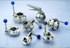 Sanitary butterfly valve(welded,clamp, Male thread)