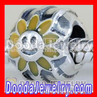 925 Sterling Silver Smile Flower Charm Beads european Compatible