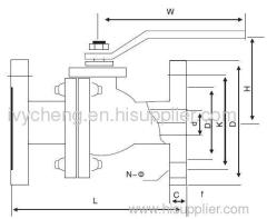 2pc flanged ball valve ANSI