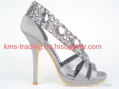 lady high heel fashion sandals with decoration (KT1012)