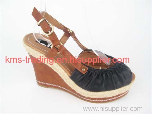 Lady high heel wedge shoes,designed shoes (KT1018)