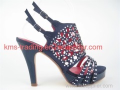 lady high heel fashion sandals with decoration