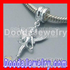 925 Sterling Silver Dangle Angel Charms Fit european Jewelry Necklaces