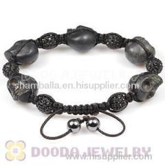 Fashion Nialaya jewelry Black Skull Head bracelet wholesale