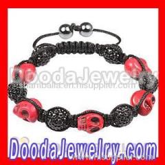 Wholesale cheap Nialaya style Red Skull Head jewelry bracelet
