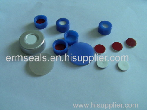 Blue PTFE and white Silicone septa magnetic precision screw-thread metal cap