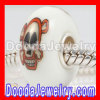 Halloween Painted Skull Crossbones Murano Glass Beads european Compatible