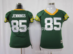 women Green bay packers #85 Jennings green jerseys